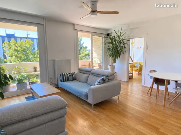☀️🌳 T4 92 m² Monplaisir - Vue dégagée - 3 chambres - 2 parkings