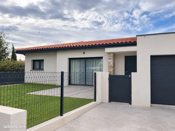 Maison récente 105m2 proche Perpignan - 3 chambres+bureau, terrasse et jardin