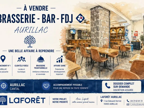 Bar, brasserie, fonds de commerce, pmu, tabac 215 m² AURILLAC