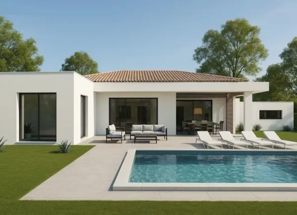 Maison neuve contemporaine 110 m² avec terrai...