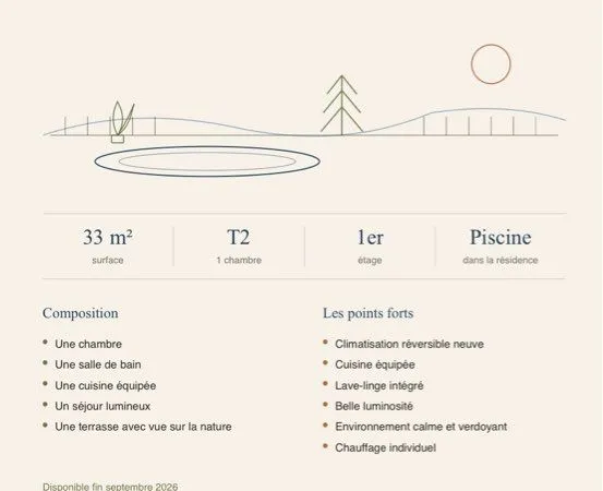 Location à l'année meublé T2