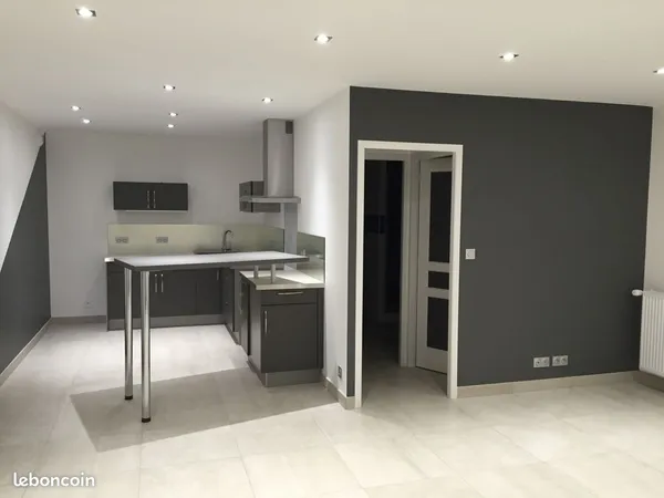 F2, très design, état neuf, 64m², plus annexes : coin rangement et cave