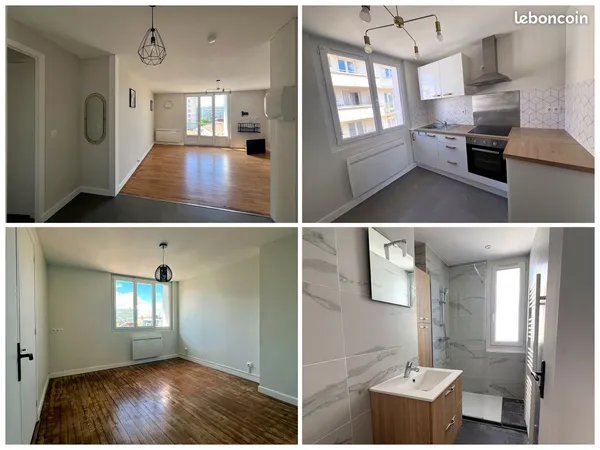 Appartement 4 pièces - 72 m² - Romans sur Isère - Entièrement rénové - Balcon plein sud - Dernier ét