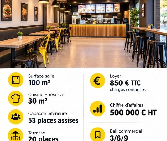à vendre - local de restauration rapide clé en main