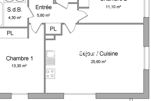 Appartement meublé 3 pièces 62 m²