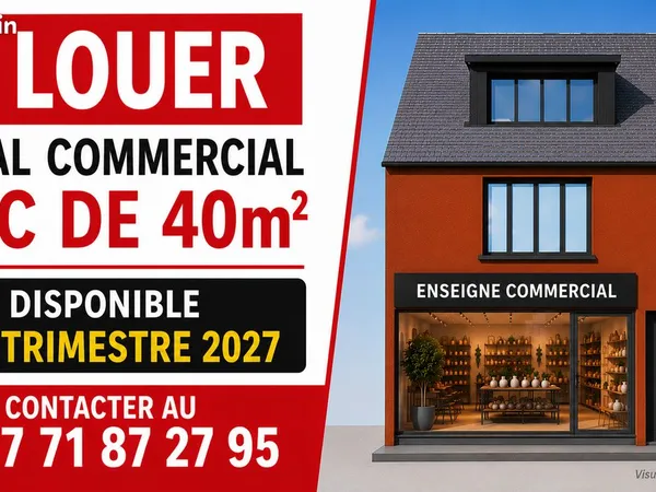 À louer - Local commercial 40 m² - Emplacement n°1 - Centre-ville de Carquefou