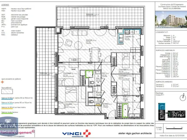 Appartement 5 pièces 105 m²
