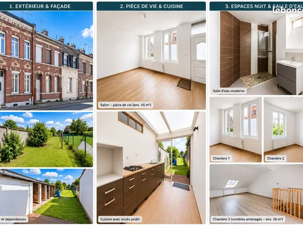 MAISON DE VILLE 120 m² ENTIÈREMENT RÉNOVÉE - 3 CHAMBRES - JARDIN - DPE C
