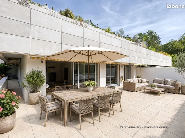 Meylan, appartement 133m2 avec terrasse, piscine, grand parc