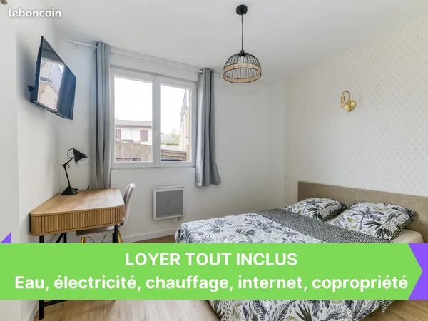 🌟 Chambre Meublée en Colocation - Tout Inclus, Proche Tram, Campus et Centre ville 🏡