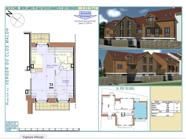 PROGRAMME NEUF - 2 PIECES EN DERNIER ETAGE - 11.20M2 DE BALCON - 1 PARKING