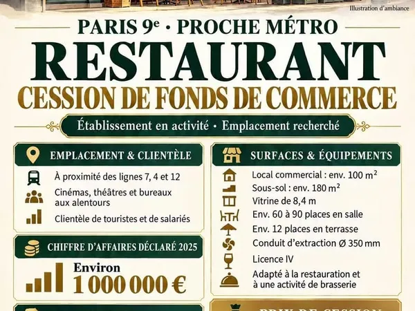 Fonds de commerce 1 pièce 280 m²