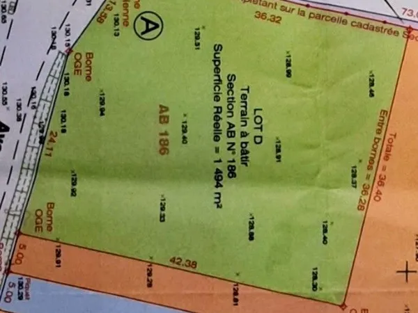 A bâtir terrain de 1729 m²