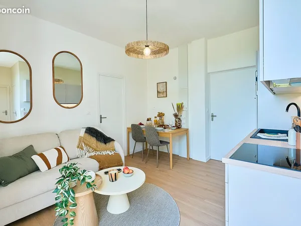 T3 36 m² meublé, 2 ch. Et 2 bureaux - bail mobilité 1 à 10 mois