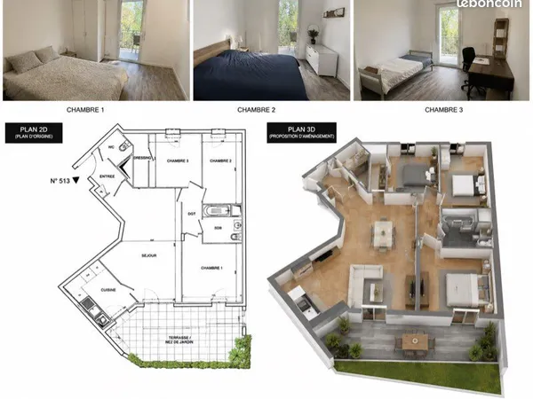 F4 Aubervilliers rez de jardin