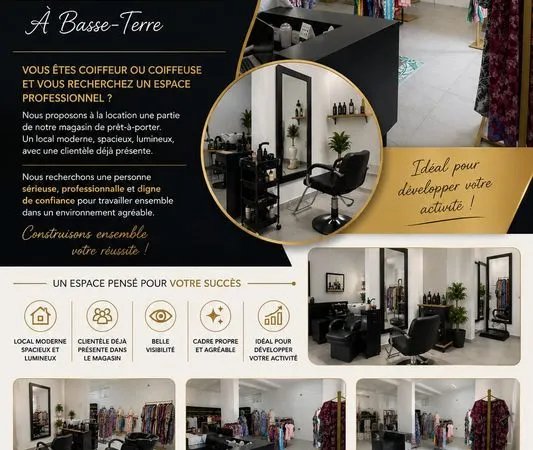 Partage de local à basse-terre - idéal pour coiffeuse ✨