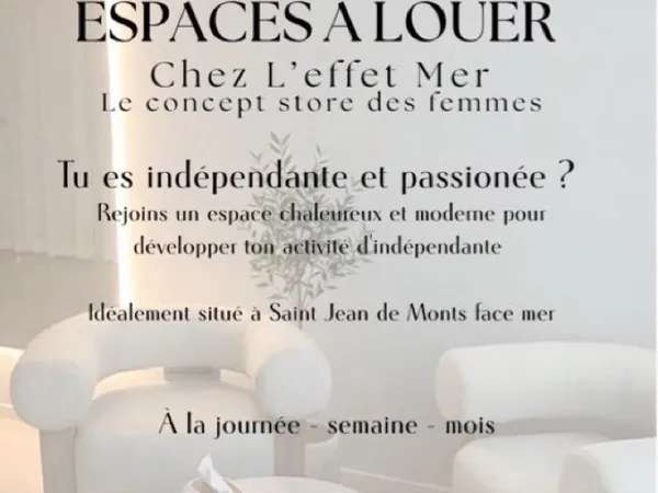 Location espaces partagés boutique Saint Jean de Monts