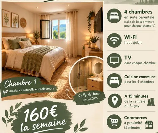 Chambre proche de la centrale nucléaire de bugey