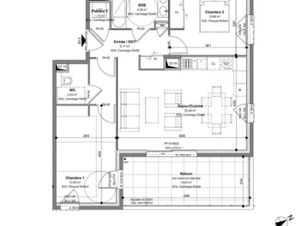 Appartement T3 à Charbonnières-les-Bains