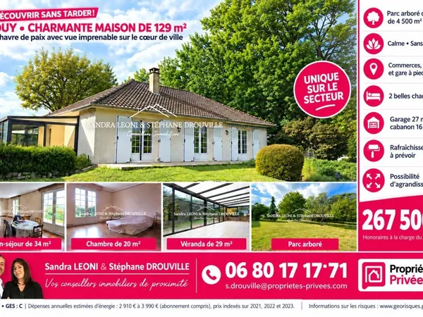 JOUY - RAVISSANTE MAISON de 129 m² 4 pièces