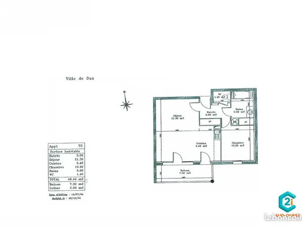 Appartement 2 pièces 48 m²