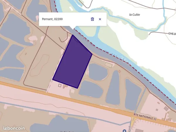 TERRAIN DE 3 HECTARES À LOUER à PERNANT (02) - ACTIVITÉS SPORTIVES ET DE LOISIRS DE PLEIN AIR