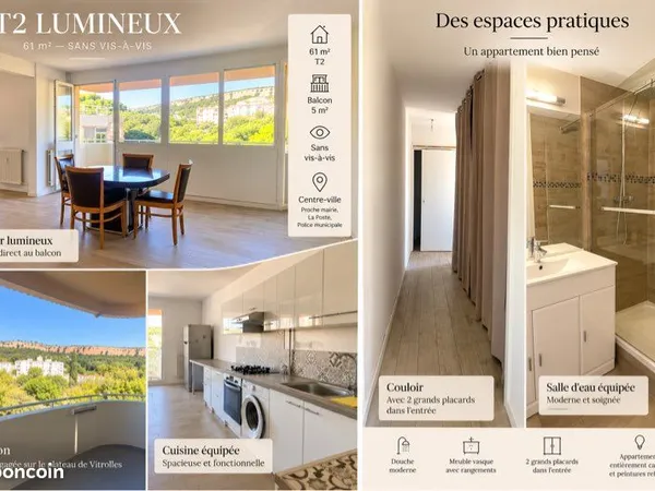 T2 de 61m2 centre ville