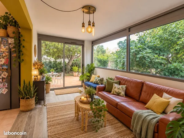 Cannes-La-Bocca - T2 meublé 60 m² avec jardin de 200 m², terrasse et parking en sous-sol