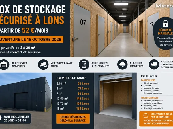 Box de stockage sécurisé à lons