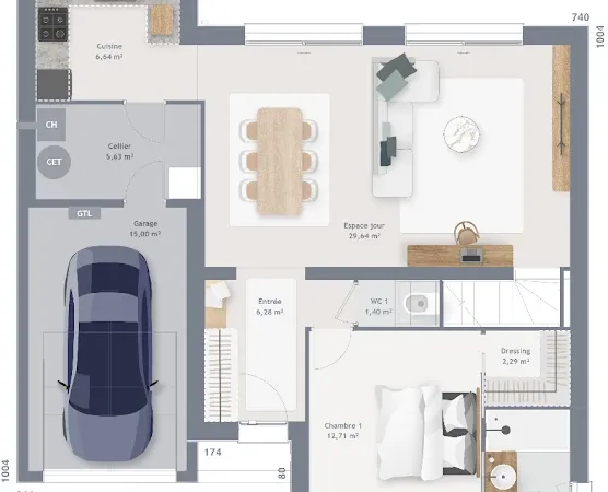 Maison neuve 7 pièces 120 m²