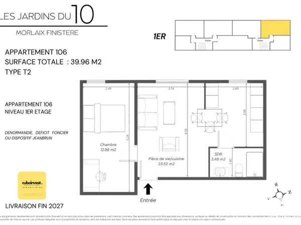 Appartement 2 pièces 40 m²