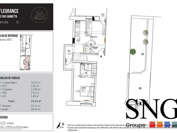 Appartement 2 pièces 34 m²