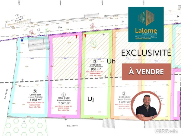 Terrain 1000 m² Houdan