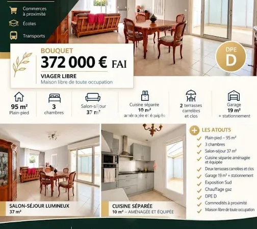 Viager 4 pièces 95 m²