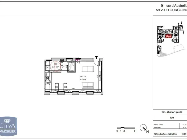 Appartement 1 pièce 33 m²