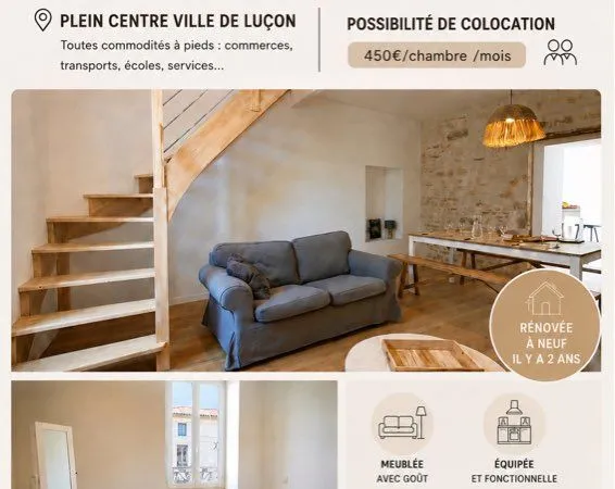 Logement neuf 2 chambres meublé et équipé