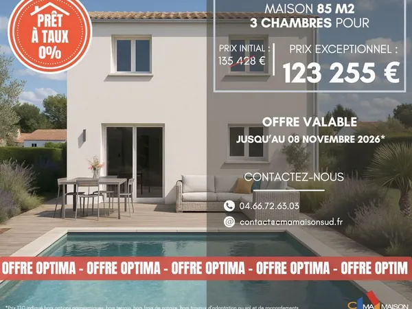 Projet de construction d'une maison 85 m² avec terrain à LAUDUN-L'ARDOISE (30)