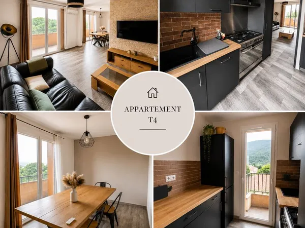 Appartement T4 transformé en T3 - Résidence fermée avec parking