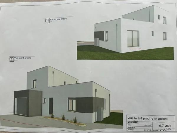 TERRAIN AVEC PLANS MAISON A TOIT PLAT