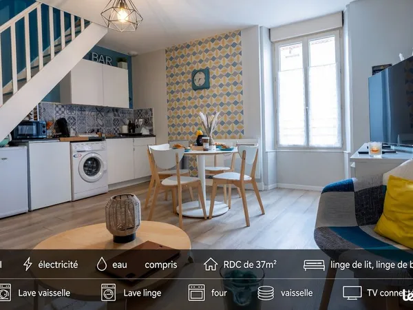 Appartement 40m² meublé, équipé tout inclus