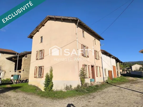 Maison de campagne avec grange dépôt terrain