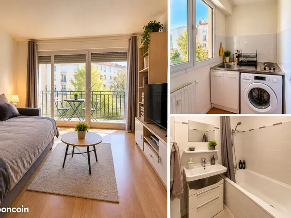 Studio 26 m² - Balcon, vue dégagée, cave - Métro 7 à 3 min