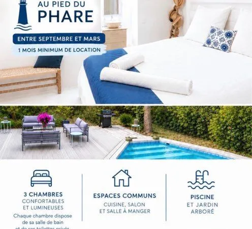 Chambre en colocation de octobre à avril dans grande maison au pied du phare