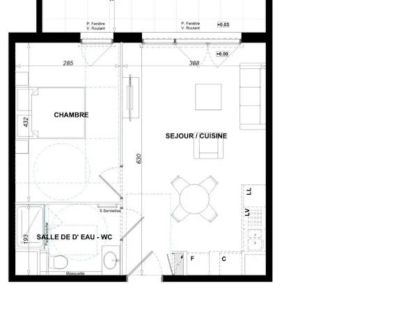 Appartement 2 pièces 41 m²
