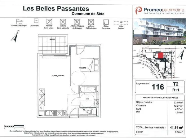 Appartement 2 pièces 41 m²