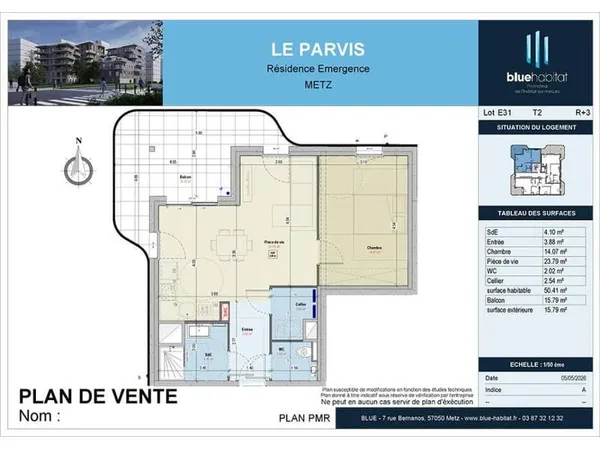 Appartement 2 pièces 50 m²