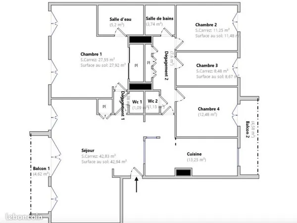Saint-cloud - val d'or | appartement 5/6 pièces - 135 m²