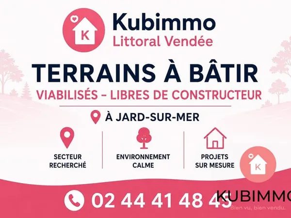 Jard-sur-Mer Terrain à bâtir 389 m² Libre de construc