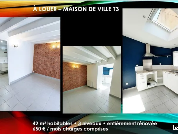 À LOUER - Jolie maison de ville T3 entièrement rénovée - Cholet