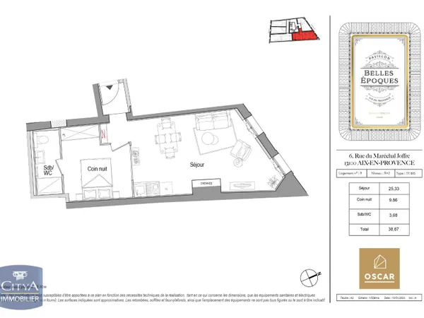 Appartement 1 pièce 38 m²